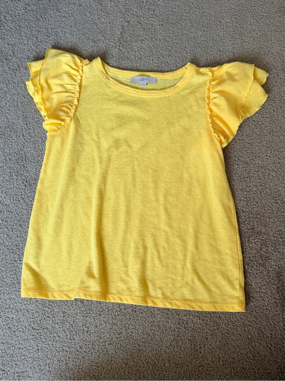 LOFT Women’s Yellow Ruffle Sleeve Tee